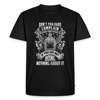 Entraîneur de fitness Workout Muscle Building Studio - T-shirt Premium bio Homme - noir - Devant - Nico (187cm)