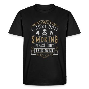 Cigarettes de tabac non-fumeurs Target - T-shirt Premium bio Homme - noir - Devant - Nico (187cm)
