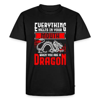 Tatouage de force de dragon - T-shirt Premium bio Homme - noir - Devant - Nico (187cm)