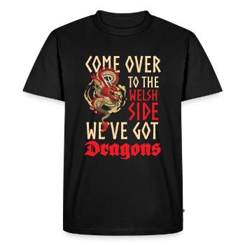 Dragon Conte de fées médiéval Chine - T-shirt Premium bio Homme - noir - Devant - Nico (187cm)