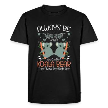 Koala ours Marsupial arbre - T-shirt Premium bio Homme - noir - Devant - Nico (187cm)