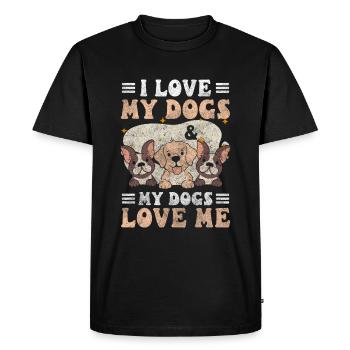 Dog Four-legged Animal Dog Training - Men's Premium Organic T-Shirt - black - Front - Nico (187cm)