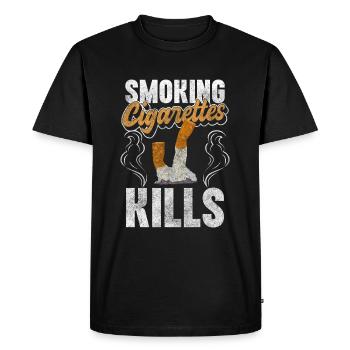 Smokers Smoke Smoking ban Consumption - Men's Premium Organic T-Shirt - black - Front - Nico (187cm)