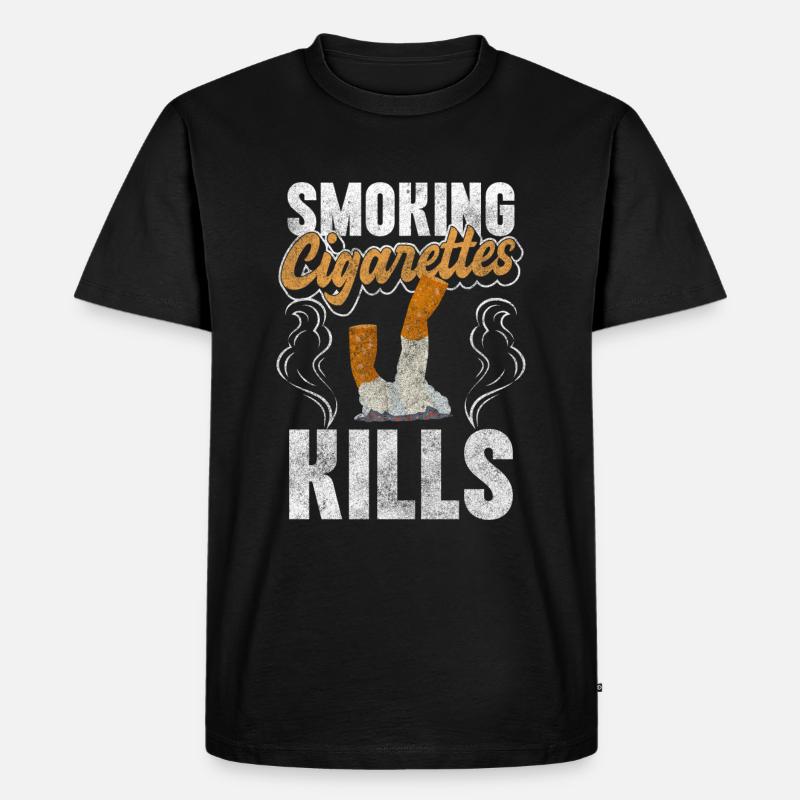 Raucher Qualm Rauchverbot Konsum - Männer Premium Bio T-Shirt - Schwarz