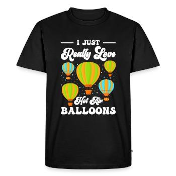 Vol en montgolfière Aviation Sports amusants - T-shirt Premium bio Homme - noir - Devant - Nico (187cm)