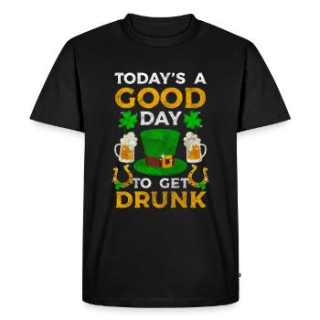 Irlandais Envie de voyager Bonheur Irlandais - T-shirt Premium bio Homme - noir - Devant - Nico (187cm)