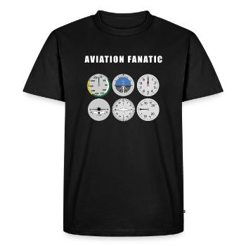 Aviation fanatic - T-shirt Premium bio Homme - noir - Devant - Nico (187cm)