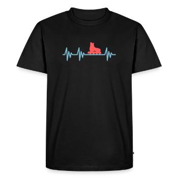 En ligne-skates rythme cardiaque Heartbeat Inliner - T-shirt Premium bio Homme - noir - Devant - Nico (187cm)
