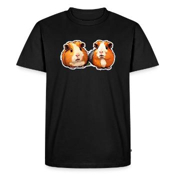 Illustration d’autocollant de cochon d’Inde mignon - Cochons d’Inde - T-shirt Premium bio Homme - noir - Devant - Nico (187cm)