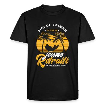 Je suis un jeune retraité humour retraite - T-shirt Premium bio Homme - noir - Devant - Nico (187cm)
