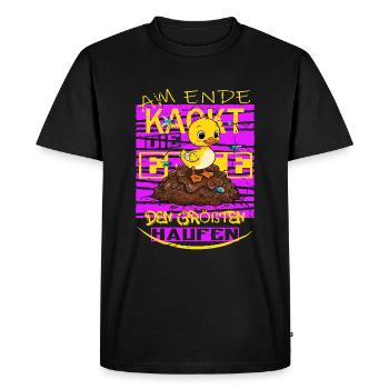 Caca de canard ! - T-shirt Premium bio Homme - noir - Devant - Nico (187cm)