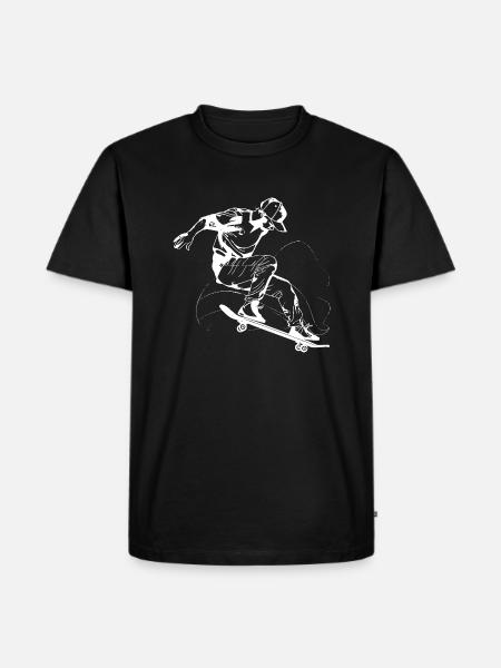 Skateboarder Sketch - Men's Premium Organic T-Shirt - black