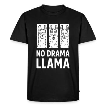 Pas de drame style bande dessinée de lama - T-shirt Premium bio Homme - noir - Devant - Nico (187cm)