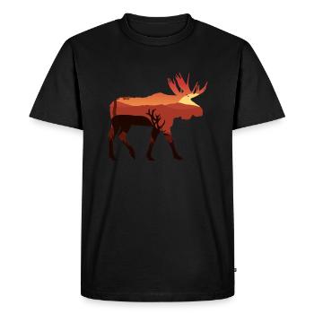 Moose - Men's Premium Organic T-Shirt - black - Front - Nico (187cm)