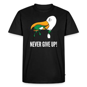 Never Give Up - T-shirt Premium bio Homme - noir - Devant - Nico (187cm)