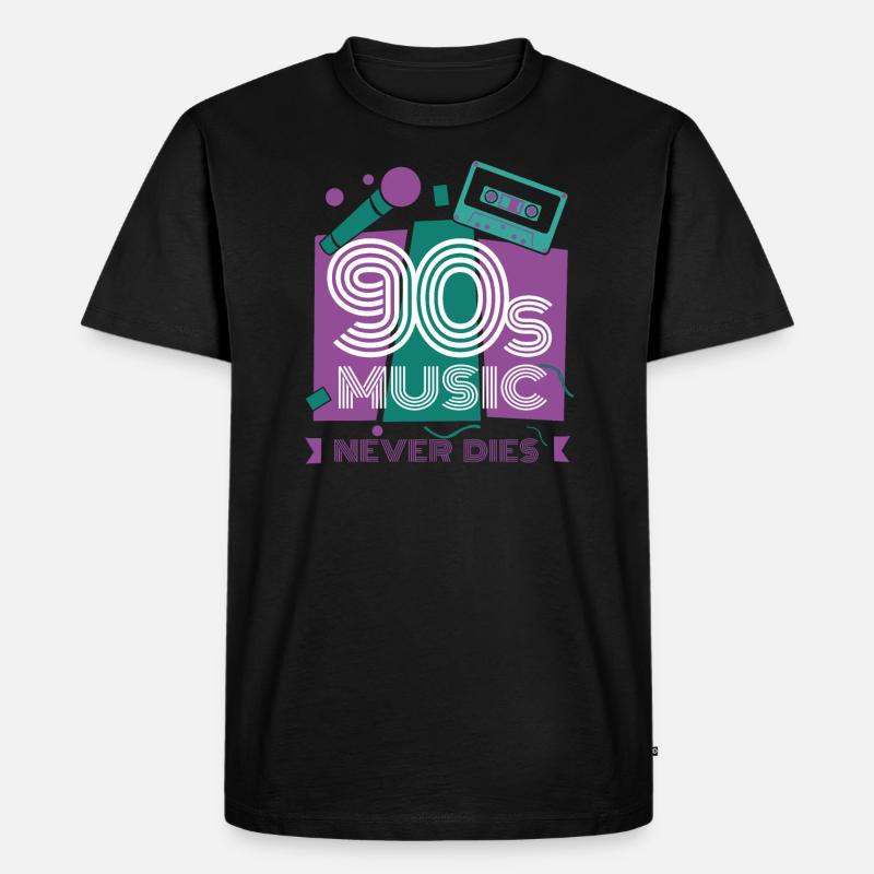 90 er - Männer Premium Bio T-Shirt - Schwarz