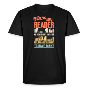 Book lover bookworm bookworm reading gift - Men's Premium Organic T-Shirt - black - Front - Nico (187cm)