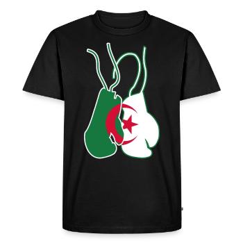 Boxe Algérie Boxeur Algérien - T-shirt Premium bio Homme - noir - Devant - Nico (187cm)