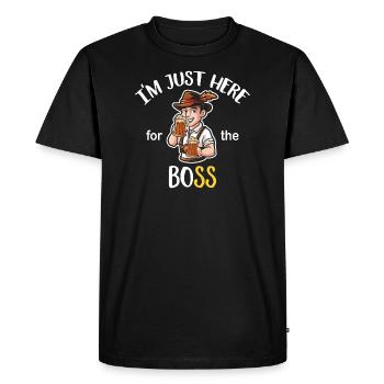 I'm Just Here for the Boss - Men's Premium Organic T-Shirt - black - Front - Nico (187cm)