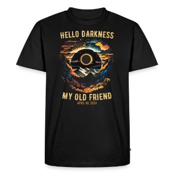 Hello Darkness My Old Friend Solar Eclipse - Men's Premium Organic T-Shirt - black - Front - Nico (187cm)