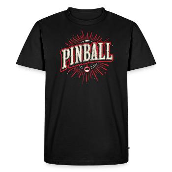 Flipper T-Shirt Pinball Automat Arcade Design - Men's Premium Organic T-Shirt - black - Front - Nico (187cm)
