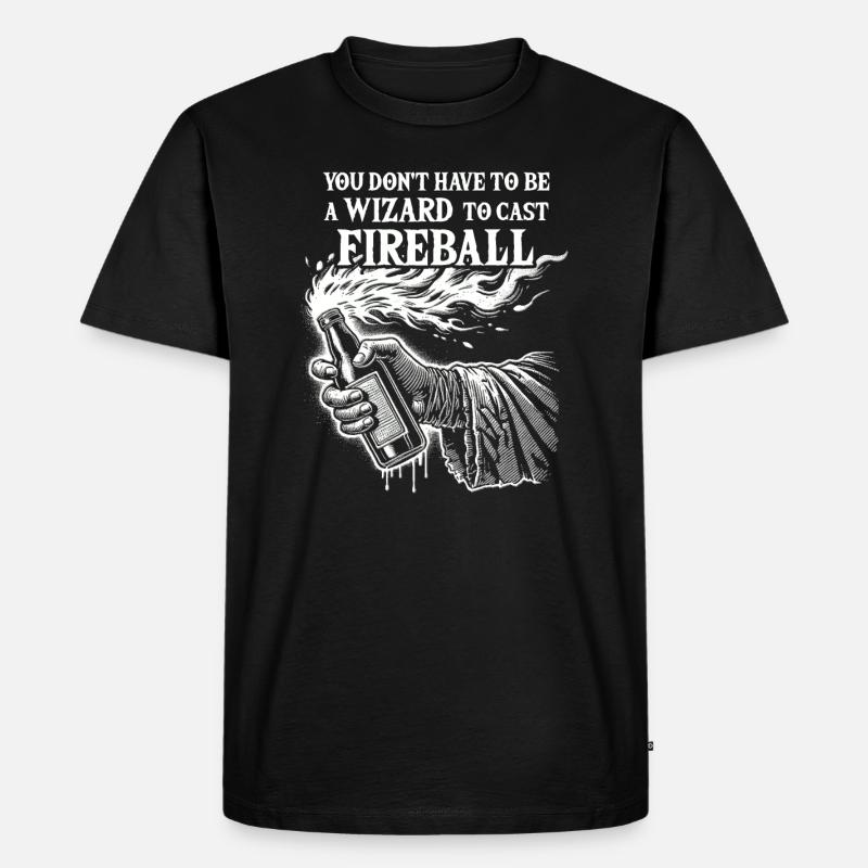 Fireball clean - Männer Premium Bio T-Shirt - Schwarz