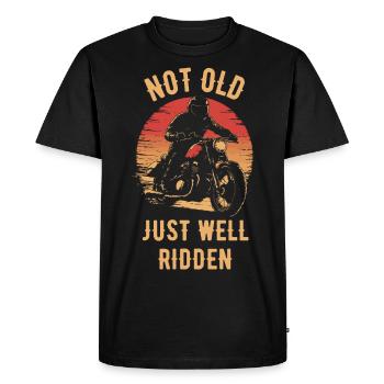 Motorcycle Vintage Pensioner Pensioner - Men's Premium Organic T-Shirt - black - Front - Nico (187cm)