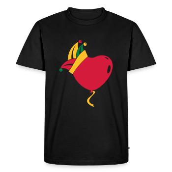 casquette de fou Carnaval Carnaval Coeur Ballon - T-shirt Premium bio Homme - noir - Devant - Nico (187cm)