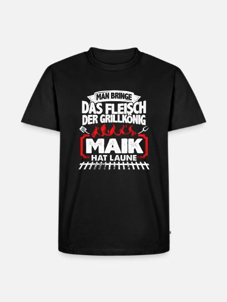 MAIK - Grill - Männer Premium Bio T-Shirt - Schwarz