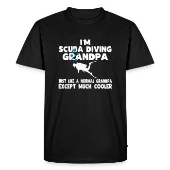 papy plongée sous-marine - T-shirt Premium bio Homme - noir - Devant - Nico (187cm)