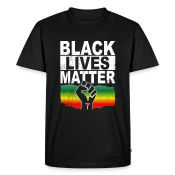 Black Lives Matter - Männer Premium Bio T-Shirt - Schwarz - Vorne - Nico (187cm)