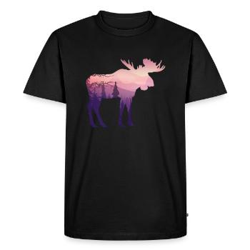 Moose - Men's Premium Organic T-Shirt - black - Front - Nico (187cm)
