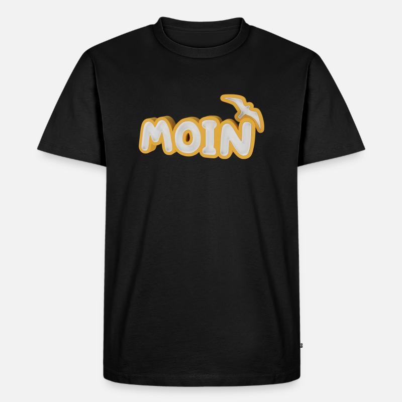 Moin mit Möwe - Männer Premium Bio T-Shirt - Schwarz
