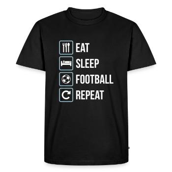 Eat Sleep Football Repeat - Men's Premium Organic T-Shirt - black - Front - Nico (187cm)