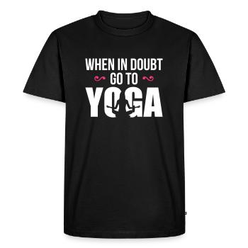 When in doubt go to yoga - funny - witty - Men's Premium Organic T-Shirt - black - Front - Nico (187cm)
