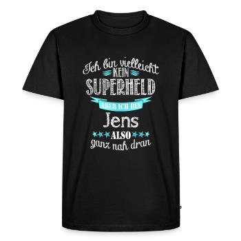 jens - Männer Premium Bio T-Shirt - Schwarz - Vorne - Nico (187cm)