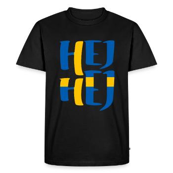 SUÈDE HEJ HEJ SUÉDOIS - T-shirt Premium bio Homme - noir - Devant - Nico (187cm)