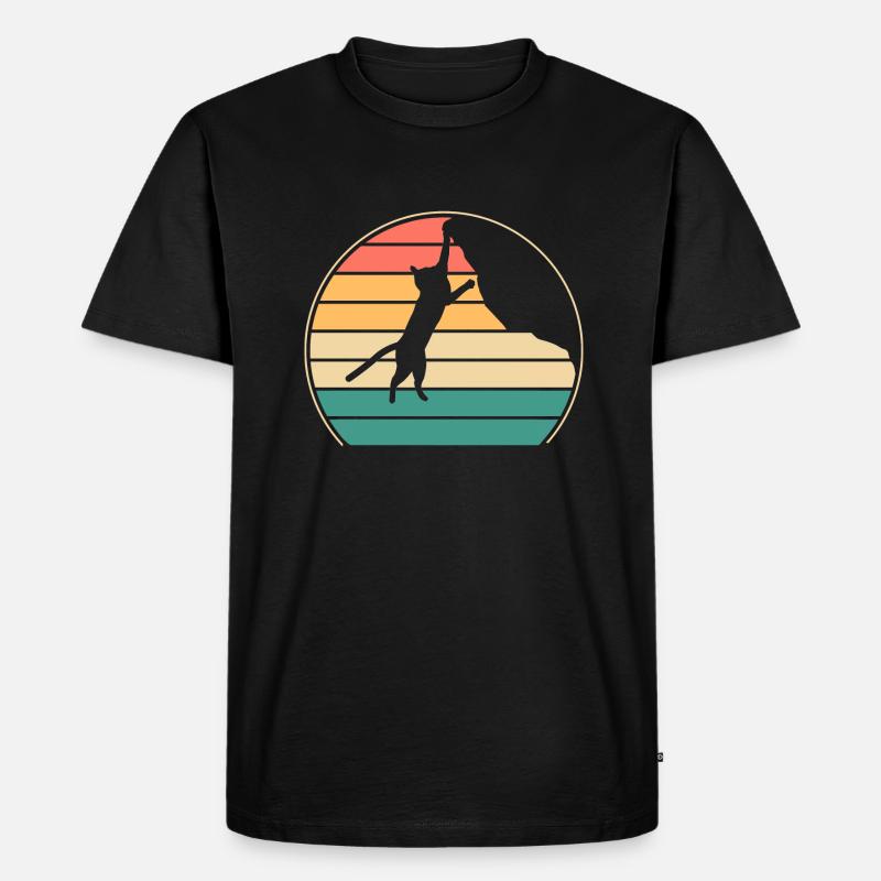Boulder Katze Felskletterer Klettern Bergsteigen - Männer Premium Bio T-Shirt - Schwarz
