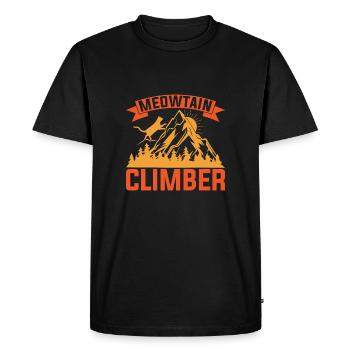 Meowtain Climber - L’aventure appelle - T-shirt Premium bio Homme - noir - Devant - Nico (187cm)