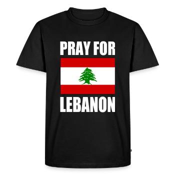 Pray for lebanon - T-shirt Premium bio Homme - noir - Devant - Nico (187cm)