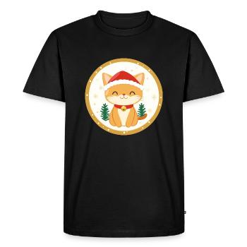 Chats de Noël - T-shirt Premium bio Homme - noir - Devant - Nico (187cm)