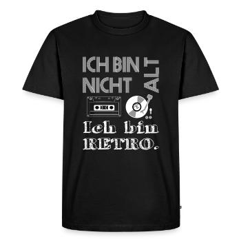 I am not old I am retro - Men's Premium Organic T-Shirt - black - Front - Nico (187cm)