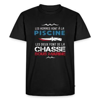 Les dieux font de la chasse sous marine Cadeau - T-shirt Premium bio Homme - noir - Devant - Nico (187cm)