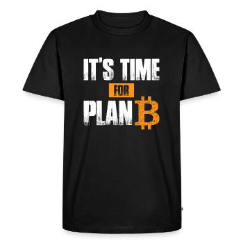 It's time for Plan B - Bitcoin Blockchain - Men's Premium Organic T-Shirt - black - Front - Nico (187cm)