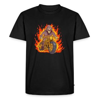 Motorcycle Skeleton - Men's Premium Organic T-Shirt - black - Front - Nico (187cm)