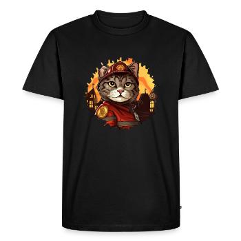 Chat de pompiers - T-shirt Premium bio Homme - noir - Devant - Nico (187cm)