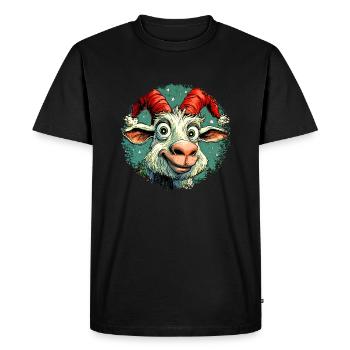 Chèvre de Noël - T-shirt Premium bio Homme - noir - Devant - Nico (187cm)