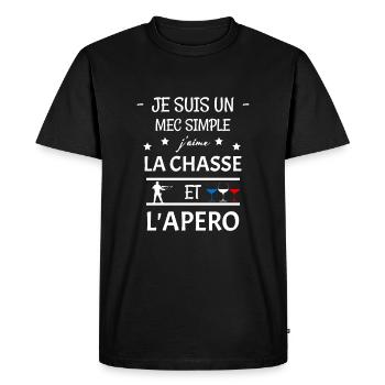 hunting - Men's Premium Organic T-Shirt - black - Front - Nico (187cm)