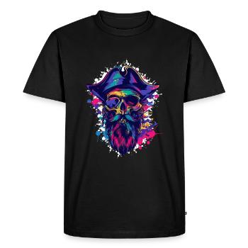 Crâne de pirate - T-shirt Premium bio Homme - noir - Devant - Nico (187cm)