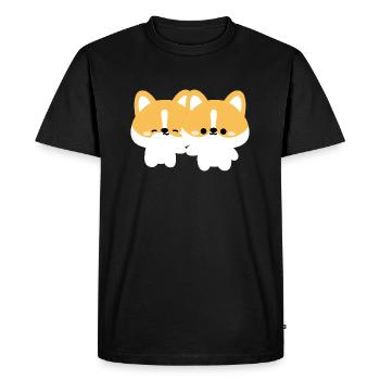 Couple de chiens corgi - T-shirt Premium bio Homme - noir - Devant - Nico (187cm)